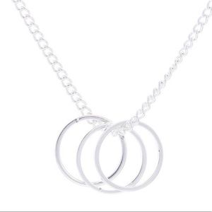Silver Three Ring Necklace